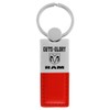RAM Guts Glory Key Ring Red and Chrome Leather Rectangular