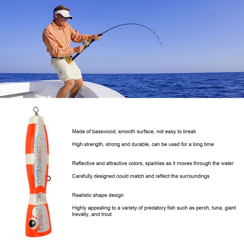 Fishing Lure Top Water Hard Bait Linden Reflective Sea Fishing