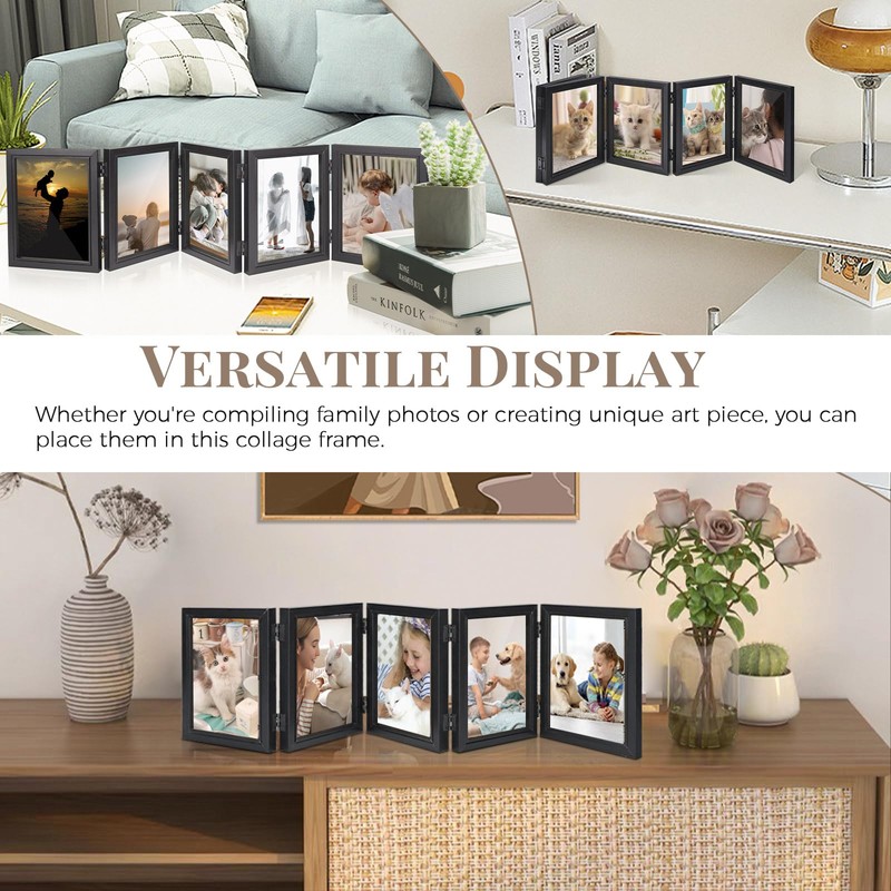 5 Hinged Picture Frame, 5" x 7" Folding Photo Frame