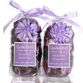 Qingbei Rina Mini Pot pourri Bags, Purple Pot pourri Bowl Filler,Spring Potpourri Dried Flower,Home Fragrance Sachet of Petals, Wedding Party Vase Decor(France Lavender)-Small