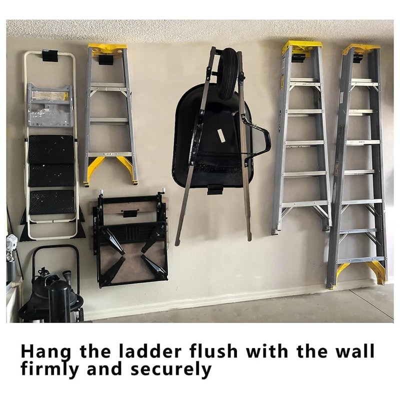 Comphic Heavy-Duty Ladder Hanger-Wall Mount Ladder Hooks for Ladder Storage-Wheelbarrow
