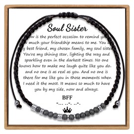 JoycuFF To My Soul Sister Bracelets BFF Birthday Morse Code Bracelets Thanksgiving Day Christmas Friendship Gifts for Best Friend for Women