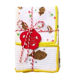 REP 542484 Wagashi Dish Cloth, 2 Pieces, Yellow, Stylish, Cute, Simple, Easy to Use, Gifts, Gift, Mother's Day, Respect for the Aged Day, Dish Towel, Hand Towel