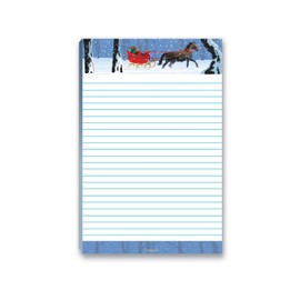 Holiday Sleigh To Do List Notepad with Magnet - 8.5" x 5.5" - USA Made- Christmas Notepads 50 Sheets - Made in USA - Grocery, Shopping, Daily Tasks List (Sleigh)