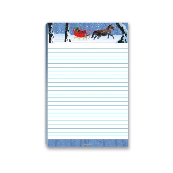 Holiday Sleigh To Do List Notepad with Magnet - 8.5"