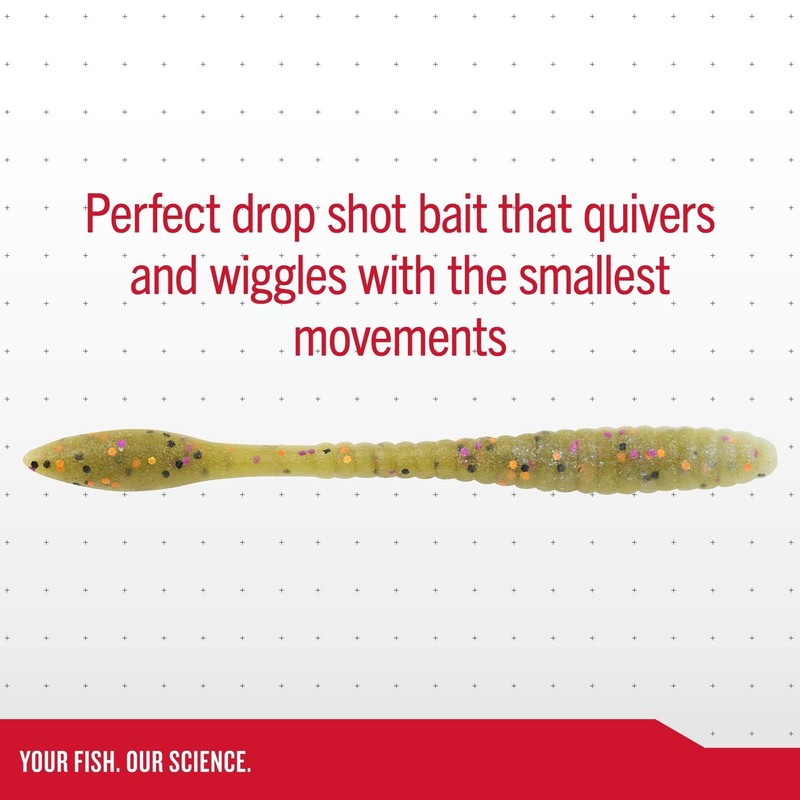 Berkley Powerbait Maxscent Flat Worm Fishing Soft Bait , Black,