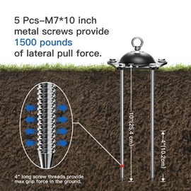 TAMABABY Dog Tie Out Stake, 360°Swivel Dog Run, Heavy Dog Stake for Yard, Rust Proof Dog Runner Can Hold Up to 150 LBS Dogs for Outside Beach,Camping, Suitable for Any Dog Tie Out Cable