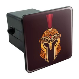 GRAPHICS & MORE Trojan Greek Spartan Warrior Helmet Gold and Red Tow Trailer Hitch Cover Plug Insert