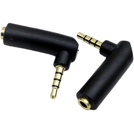 LIWEARE 2 x 4-Pin Audio Jack Adapter 3.5 mm Jack Male to Female 90 Degree Right Angle Headphone Adapter Stereo