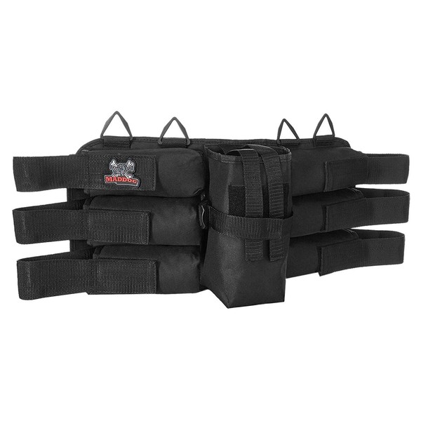 Maddog Entry Level Paintball Harness Pod Pack Belt with HPA CO2 Tank Holder Pouch - 6+1