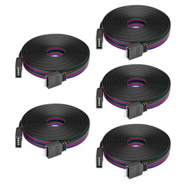 BTF-LIGHTING 4PIN 22AWG JST SM LED Connector 5pcs/Pack Male Female Connector with 2m Cable for PWM SMD FCOB RGB LED Strip Without Soldering Controller Wire