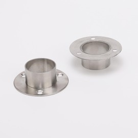 Unxuey Pack of 2 Clothes Rail Brackets, Stainless Steel Cupboard Rod, Flange Holder, Supports Flange Rod Holder for Diameter 1.5 Inch (38 mm) Steel Tube
