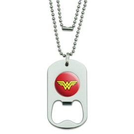 GRAPHICS & MORE Wonder Woman Classic Logo Military Dog Tag Bottle Opener Pendant