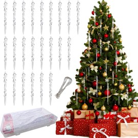 Christmas Icicle, Icicle Christmas Tree Pendant, Acrylic Christmas Pendant, Reusable Hanging Christmas Decorations