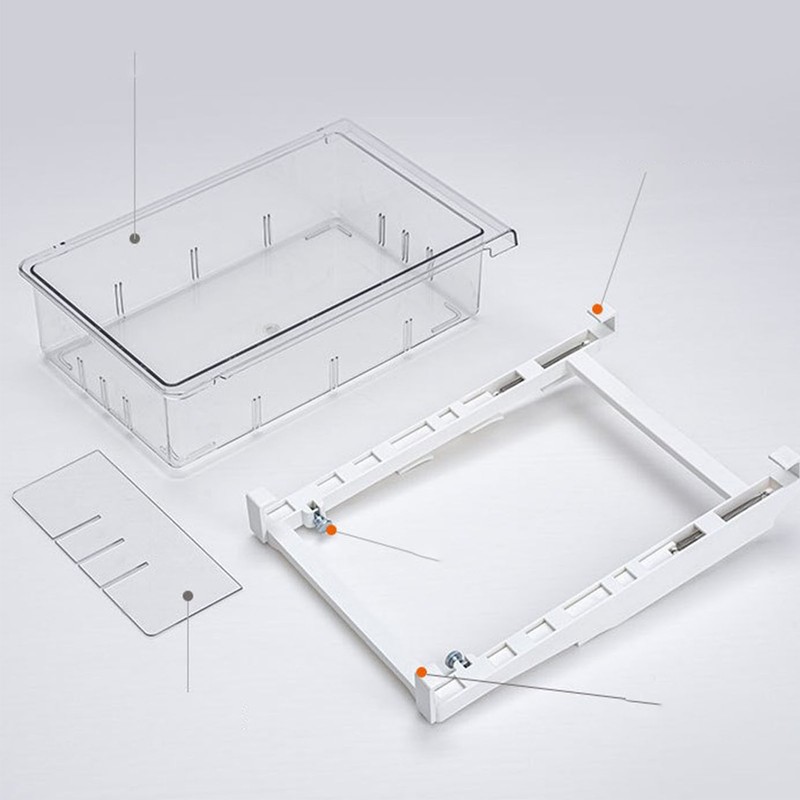 Refrigerator Drawer Large Capacity Transparent Rectangular Fridge Under Shelf Drawer