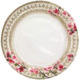 Round Party Paper Plate - 10.25" | Burlap Blossom Collection | Pack of 18