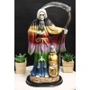 Large 16.75"H Rainbow Holy Death Santa Muerte Holding Scythe Globe