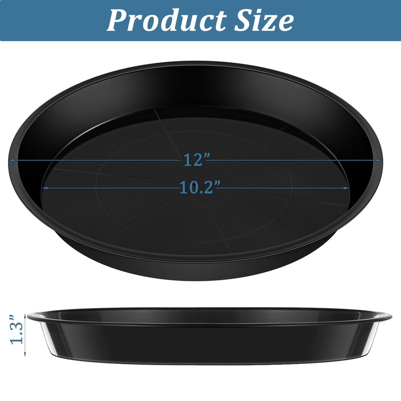 Eccliy 6 Pack Plastic Plant Saucer Heavy Duty Planter Saucers