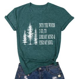 Graphic Tees for Women Moisture Wicking Cooling Shirts Athletic Gym Workout Tops Funny Hiking Outdoor Clothing, Green XX-Large