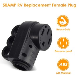 OPL5 Heavy Duty RV 50 Amp Female Replacement Plug 50 Amp RV Plug Receptacle with Grip Handle for RV, Camper, Caravan, Motorhome,Van, Trailer