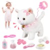 YANGUN Interactive Plush Toy Cat, Cuddly Toy Cat, White, Realistic