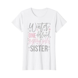 Sister Pink Winter Onederland 1st Birthday Snowflake Group T-Shirt