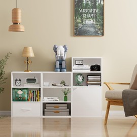 Garden 4 you Cube Storage Organizer Shelf, 3 Tiers Stackable Bookshelf, Wooden Display Bookcase with 3 Cube Storage, Small Storage Cabinet for Living Room Bedroom, White