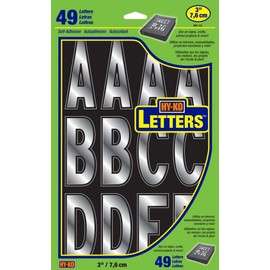 Hy-Ko Products MM-33L Self Adhesive Vinyl Die Cut Numbers, 3" High, Prism Silver, 49