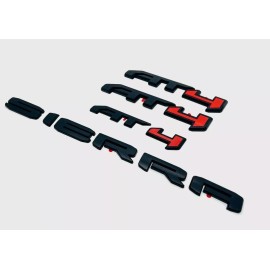 GMC NEW 4PCS Matte Red Black AT4 Overlay Emblem Sierra Fit 2019-2025 GMC Sierra 1500