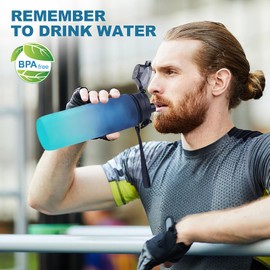 Gobravio Sports Water Bottle 1L Drinks Bottle BPA Free Water Bottle with Lock Cover & Leak Proof,for Gym, School,Cycling,Outdoor,Sports,Fitness& Office