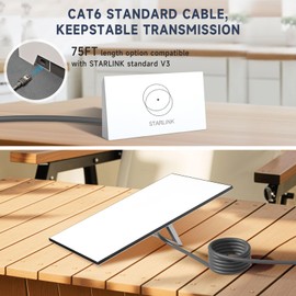 SUNTAIHO Standard Actuated Starlink Gen 3 Cable 75FT/23M,Starlink Replacement Standard V3 Cable for Starlink Rectangular Satellite Gen 3 Starlink Cable Extension Starlink Accessories Waterproof Gray