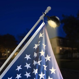 Flag Pole Light Solar Powered Warm Light 3000K, FlagPole Solar lamp for 5ft 6ft Flagpoles, Solar Flagpole Lights Outdoor Waterproof LED for Outside House Garden Yard American Flags Decor(Black)