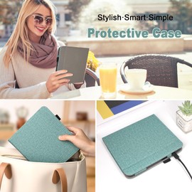 JKhandy Case for Kobo Libra Colour (Model:N428, 2024 Release), Protective PU Leather Cover Magnetic Closure, Agave Green