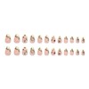 CECOBAG 24Pcs Short Almond Shape Nails with 3D Ladybug Leaf
