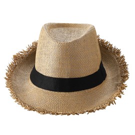 Straw Sun Hat for Women Men Panama Hat Fedora Trilby Hat Beach Sun Hat Short Wide Brim Roll Up Hat Summer Straw Sun Protection Hat Straw Jazz Cap Bucket Hat Foldable Packable Hiking Sun Hat UPF 50