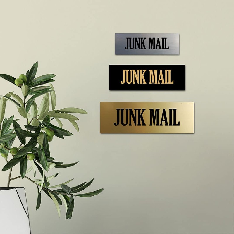 Signs ByLITA Basic Junk Mail Sign (Black Gold) - Medium