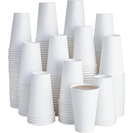 210 Pack 16 oz Disposable White Coffee Cups Hot/Cold Beverage Drinking Cups Water Paper Cups for Coffee Tea Other Beveragescolor: White Color