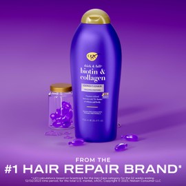 OGX OGX Thick & Full + Biotin & Collagen Volumizing Conditioner, Nutrient-Infused Conditioner + Vitamin B7 Biotin Gives Hair Volume & Body for 72+ Hours, Sulfate-Free Surfactants, 25.4 fl. oz