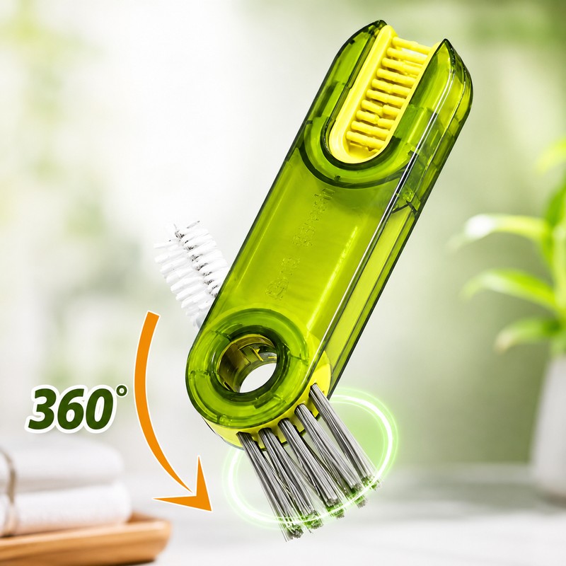 3-in-1 Cup Cleaning Brush for Lids & Gaps – Rotating