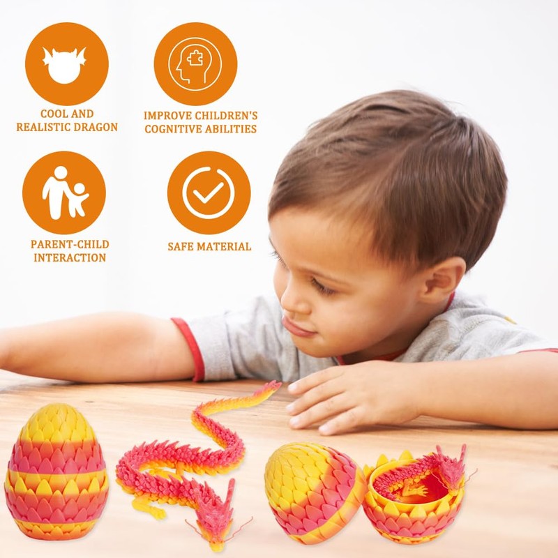 FANGHENG 3D Printed Dragon Egg Mysterious Dragon Toy Realistic Movable