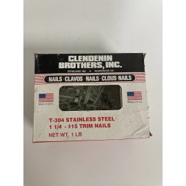 Clendenin Brothers Stainless Steel Trim Nails, 1 1/4”X #15, Sage Color, 1 lb Box
