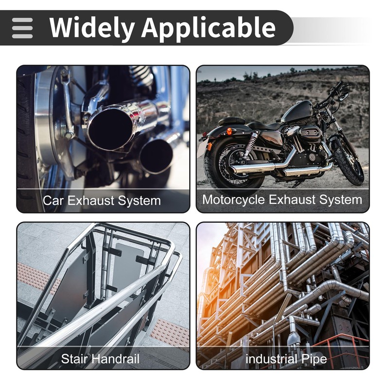 Motoforti 2 Pcs 90 Degree Mandrel Bend Elbow Car Modified