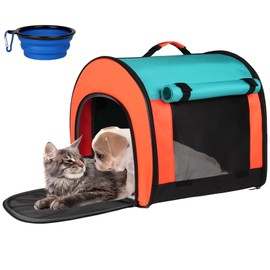 Large Dog Cat Carriers, Big Cat Carrier Soft Sided,Puppies up to 30Lbs, Collapsible Cat Dog Carrier with Plush Mat Travel Puppy Carrier - Large