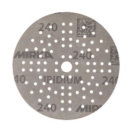 Mirka Iridium Premium Sandpaper Diameter 125 mm Velcro 89 Hole Grain 240 Pack of 100 / for Sanding Paint, Spatula, Primer, Wood, Steel, Mineral Materials, Plastic