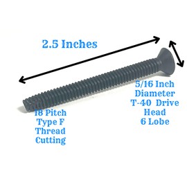 10 Pack 1/4-20 x 2 1/2 Inch Pre Oiled Corrosion Resistant Thread Cutting Trailer Deck Floor Board Screws Cargo Wood to Metal Self Tapping