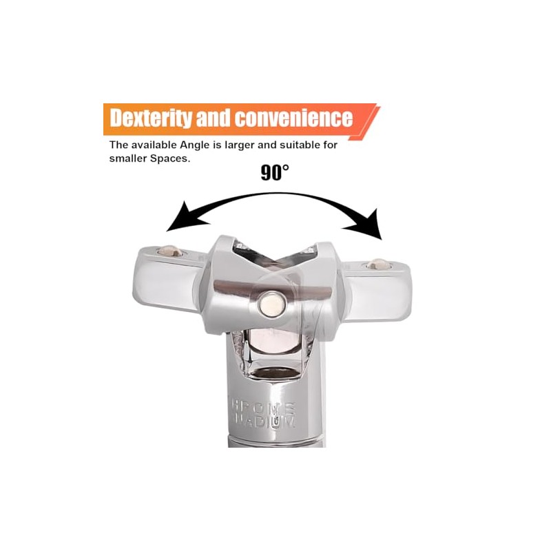 ZIMISI 3PCS Universal Joint Socket Set, 1/4", 3/8", 1/2" Drive