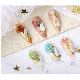 Big Mix Sizes Nail Art Decoration Stone Nail Art Jewelry Crystal Stone Nail Decoration Stone 3D Nail Art Shell Piece --with Professional Tweezers (Agate Red)