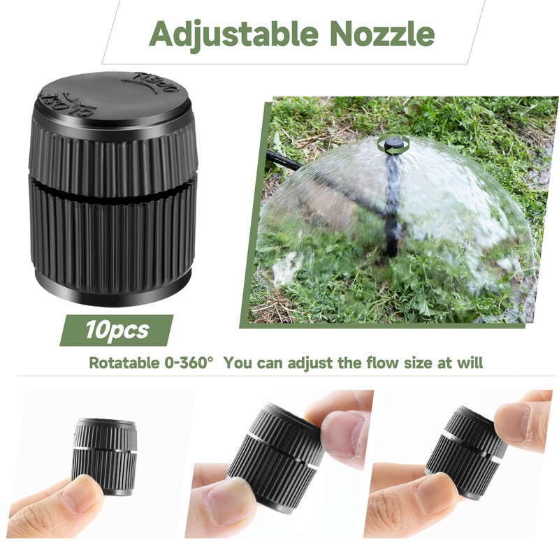 FULAIERGD 10 Pack Sprinkler Bubbler Heads Adjustable Water Flow Mushroom