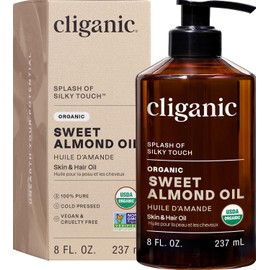 Organic Sweet Almond Oil, 100% Pure (8oz) - for Skin & Hair, Nourishing Carrier Oil for Face & Body