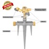 Morvat 1/2 Inch Brass Impact Sprinkler, Adjustable 0-360 For Watering
